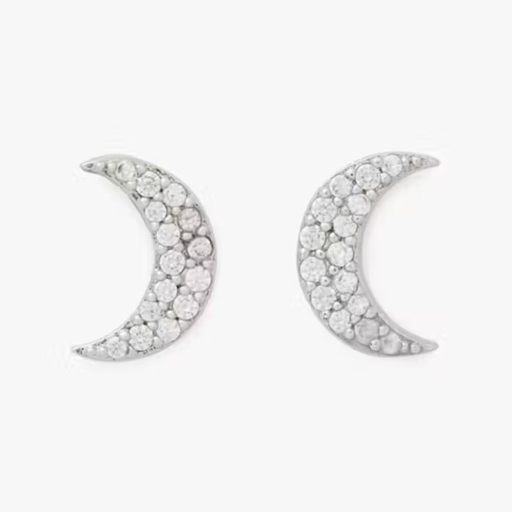 kate spade Silver You're A Gem Moon Studs/NWT